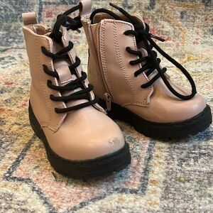ZARA kids Pink Ankle Boots with Black Laces size 21